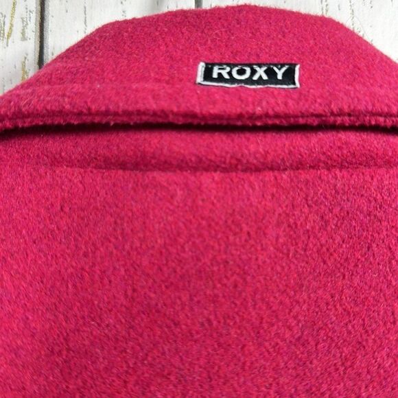 Roxy Y2K Wool Blend Double Breasted Cozy Winter Red Outdoor Peacoat Jacket - Picture 12 of 15